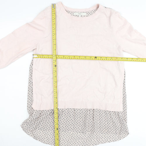 Next Women’s Pink Geometric Back Jumper Size 10 Pullover Top