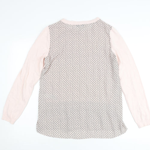 Next Women’s Pink Geometric Back Jumper Size 10 Pullover Top