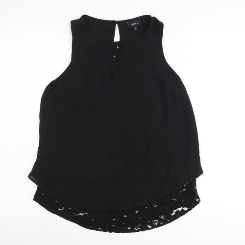Next Women’s Black Sleeveless Lace Hem Blouse Size 6 Polyester