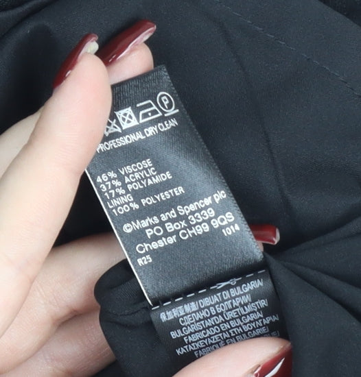 Marks and Spencer Women’s Black Sheath Dress Size 12 V-Neck
