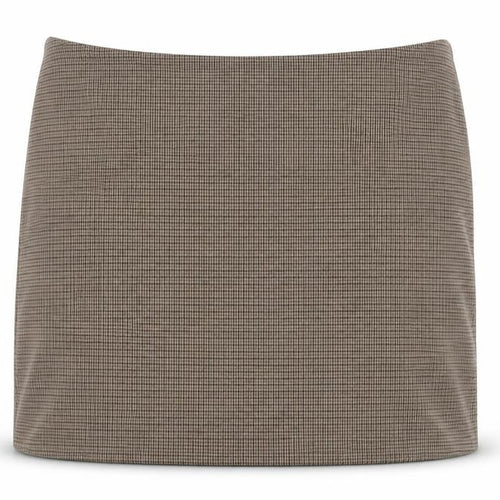 H&M Women Brown Check Pencil Skirt Size 14 Workwear Tweed Knee Length