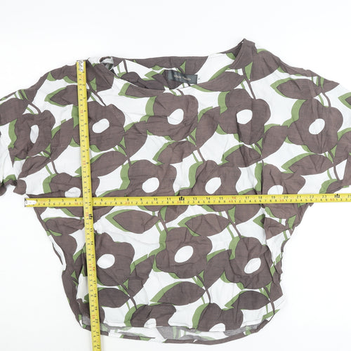 White Vanilla Womens Multicoloured Floral Blouse Size S 3/4 Sleeve Tunic