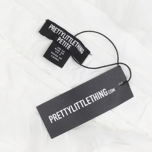 PrettyLittleThing Petite Women’s White Mini Ruffle Skirt Size 10