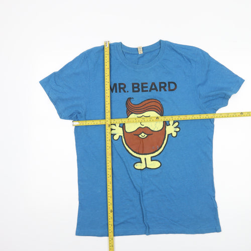 Salvage Men’s Blue Mr. Beard Graphic T-Shirt M Cotton Blend