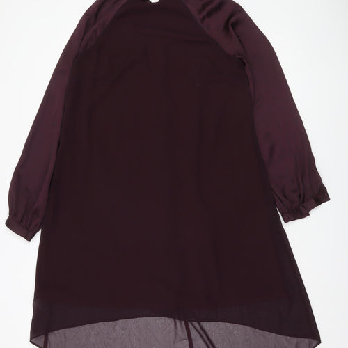 Coast Women’s Purple Shift Hi-Low Chiffon Dress UK 12