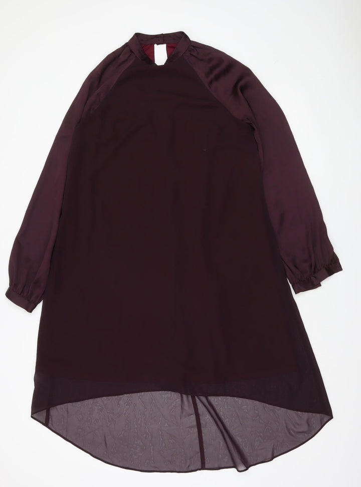 Coast Women’s Purple Shift Hi-Low Chiffon Dress UK 12