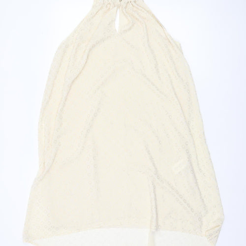 Michael Kors Women’s Ivory Chain Halter Shift Dress S