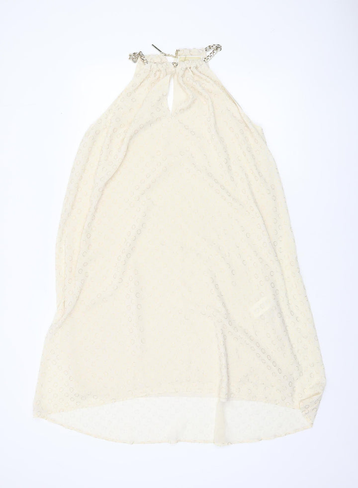 Michael Kors Women’s Ivory Chain Halter Shift Dress S