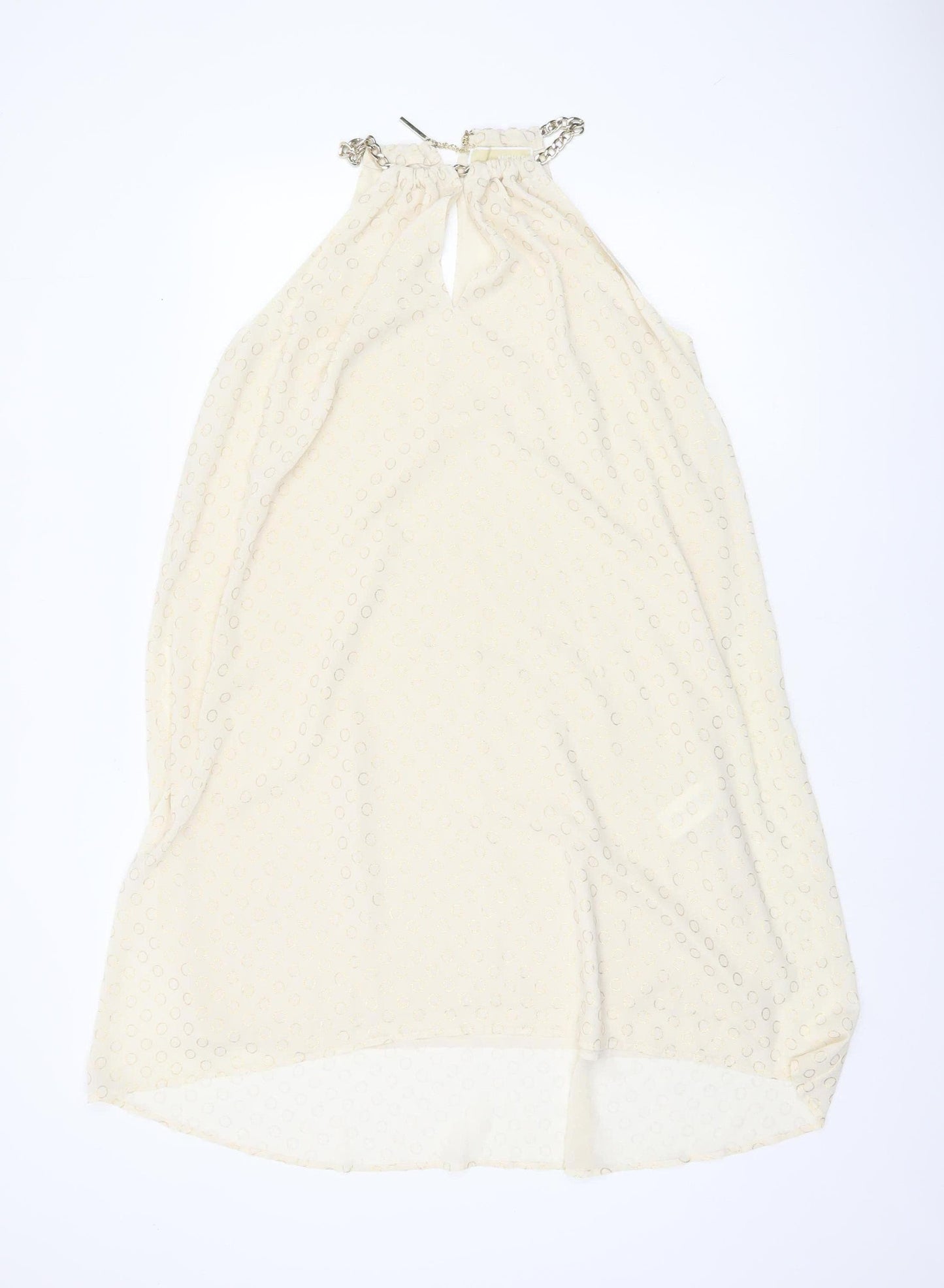 Michael Kors Women’s Ivory Chain Halter Shift Dress S