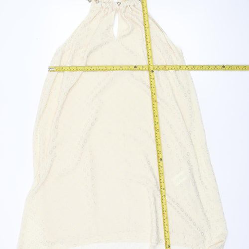 Michael Kors Women’s Ivory Chain Halter Shift Dress S