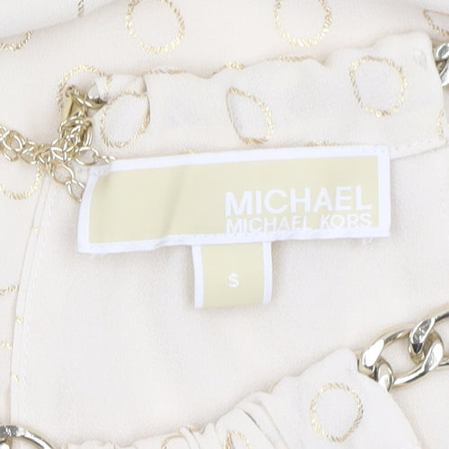 Michael Kors Women’s Ivory Chain Halter Shift Dress S