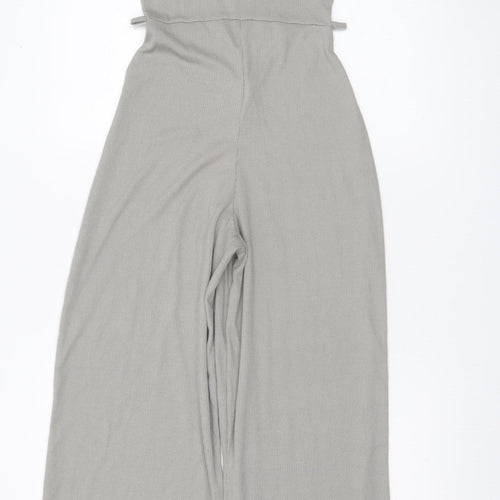 Missguided Women’s Grey Jumpsuit UK 4 Wide Leg Stretch Jersey