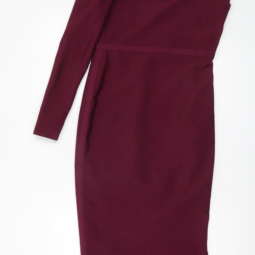 ASOS Women’s Red One Shoulder Bodycon Dress Size 12 Party Cocktail