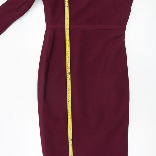 ASOS Women’s Red One Shoulder Bodycon Dress Size 12 Party Cocktail