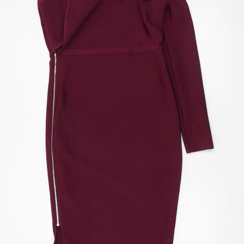 ASOS Women’s Red One Shoulder Bodycon Dress Size 12 Party Cocktail