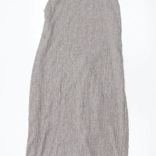 Zara Women’s Grey Knit Roll Neck Sleeveless Shift Dress Size 12
