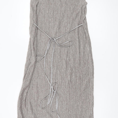 Zara Women’s Grey Knit Roll Neck Sleeveless Shift Dress Size 12