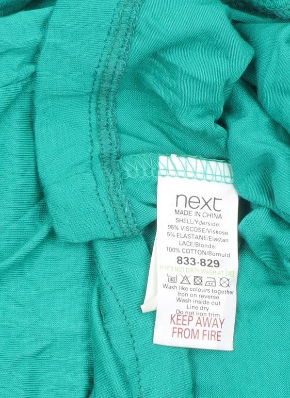 Next Womens Green Midi Maxi Dress Size 10 Viscose Lace Summer