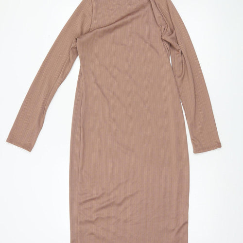 River Island Women’s Brown Bodycon Midi Dress Size 12