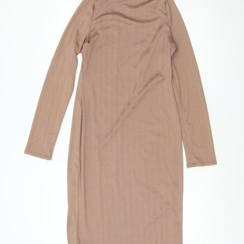 River Island Women’s Brown Bodycon Midi Dress Size 12