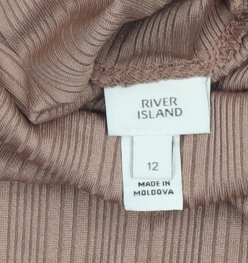 River Island Women’s Brown Bodycon Midi Dress Size 12
