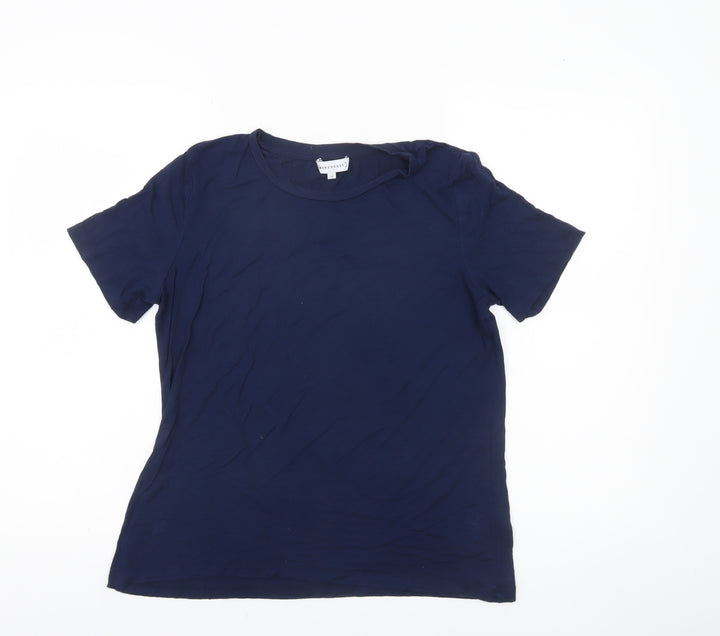 Warehouse Womens Blue Size 12 Basic Jersey Short Sleeve T-Shirt