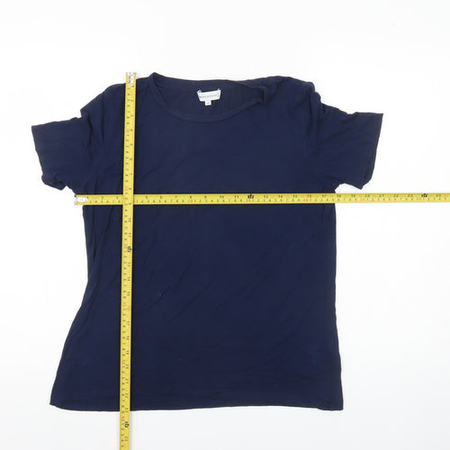 Warehouse Womens Blue Size 12 Basic Jersey Short Sleeve T-Shirt