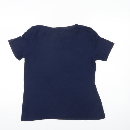 Warehouse Womens Blue Size 12 Basic Jersey Short Sleeve T-Shirt
