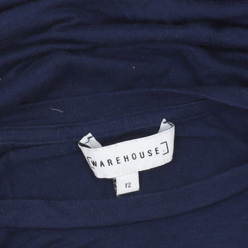 Warehouse Womens Blue Size 12 Basic Jersey Short Sleeve T-Shirt
