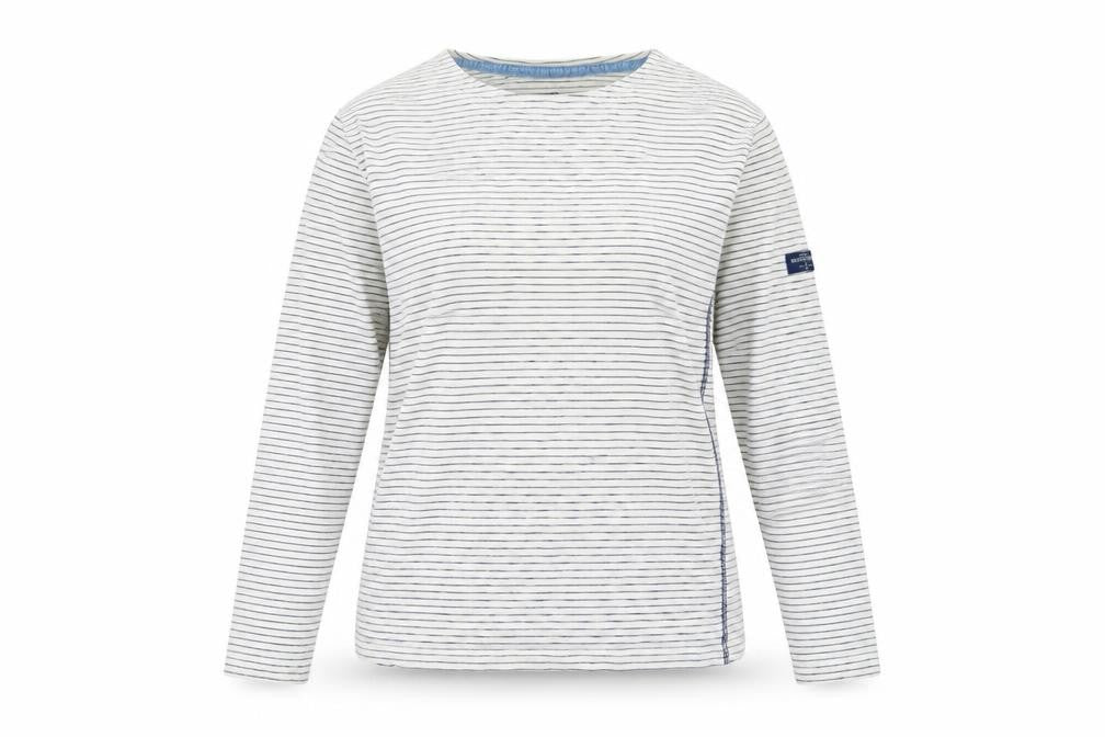 Joules Womens White Striped Nautical Long Sleeve T-Shirt Size S