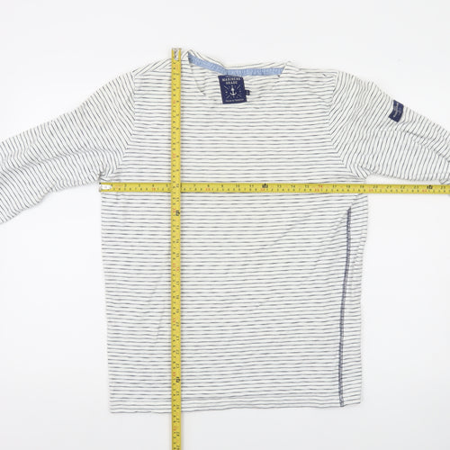 Joules Womens White Striped Nautical Long Sleeve T-Shirt Size S