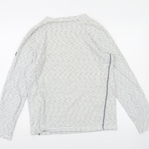 Joules Womens White Striped Nautical Long Sleeve T-Shirt Size S