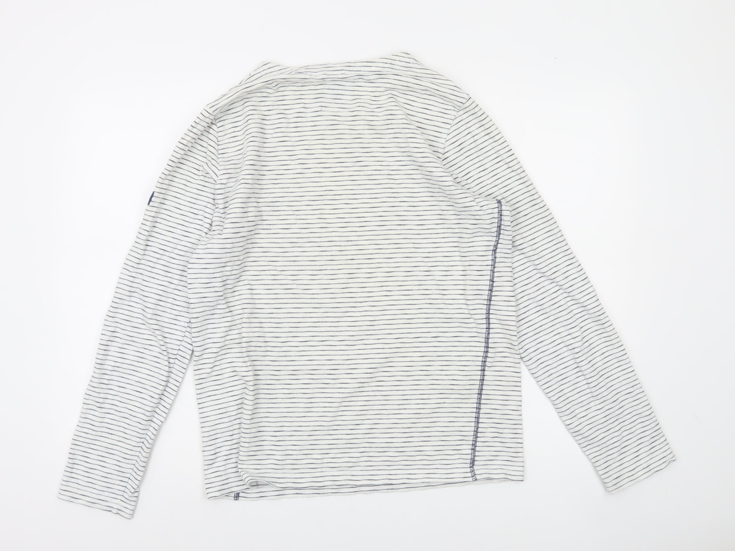 Joules Womens White Striped Nautical Long Sleeve T-Shirt Size S