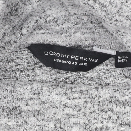 Dorothy Perkins Women’s Grey Knit Cowl Neck Long Sleeve Top UK 12