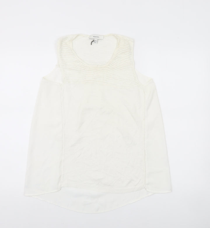 Ipekyol Women’s White Sleeveless Scoop Neck Tank Top S