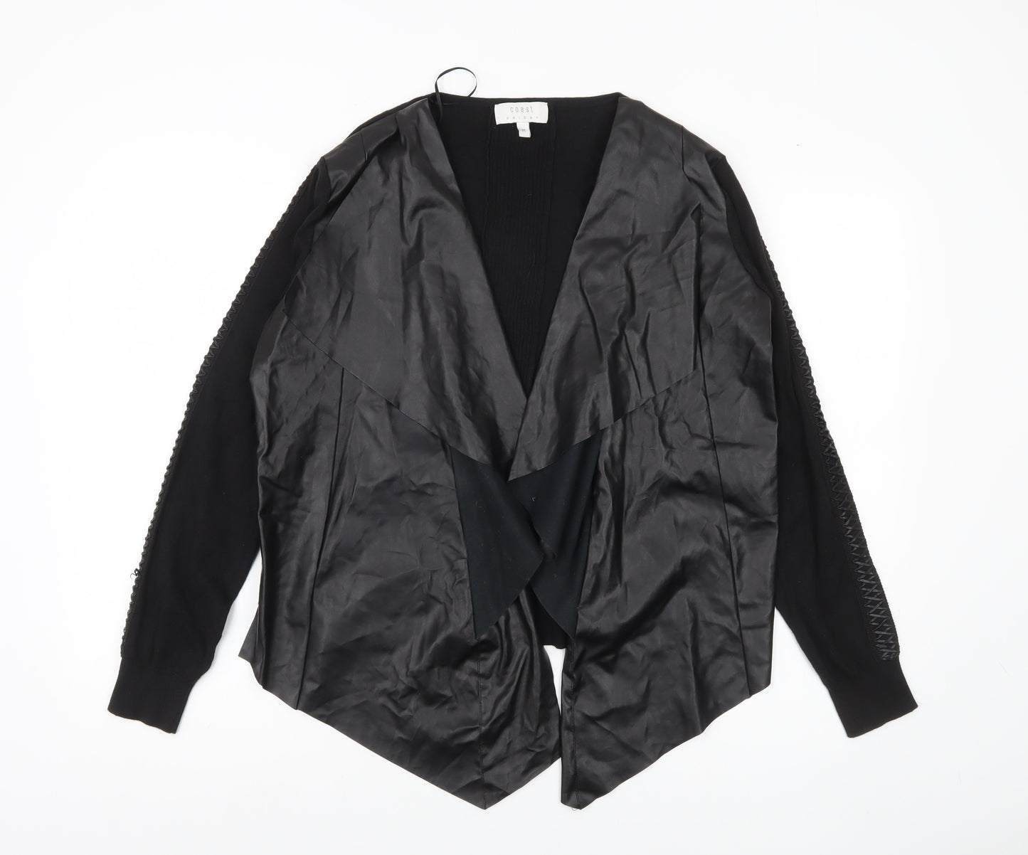 Coast Women’s Black Mid-Length Open Jacket Size M Regular