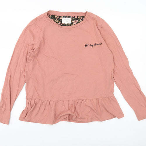 Next Women Pink Cotton Long Sleeve Nightshirt UK 12