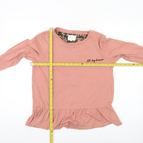 Next Women Pink Cotton Long Sleeve Nightshirt UK 12