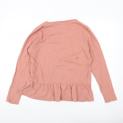 Next Women Pink Cotton Long Sleeve Nightshirt UK 12