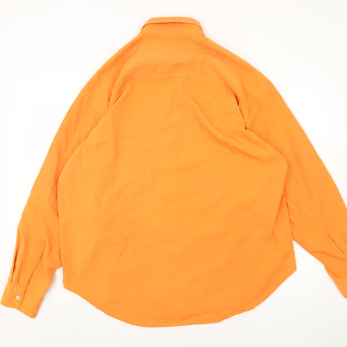 Rhodes England Men's Orange XL Button-Down Cotton Shirt