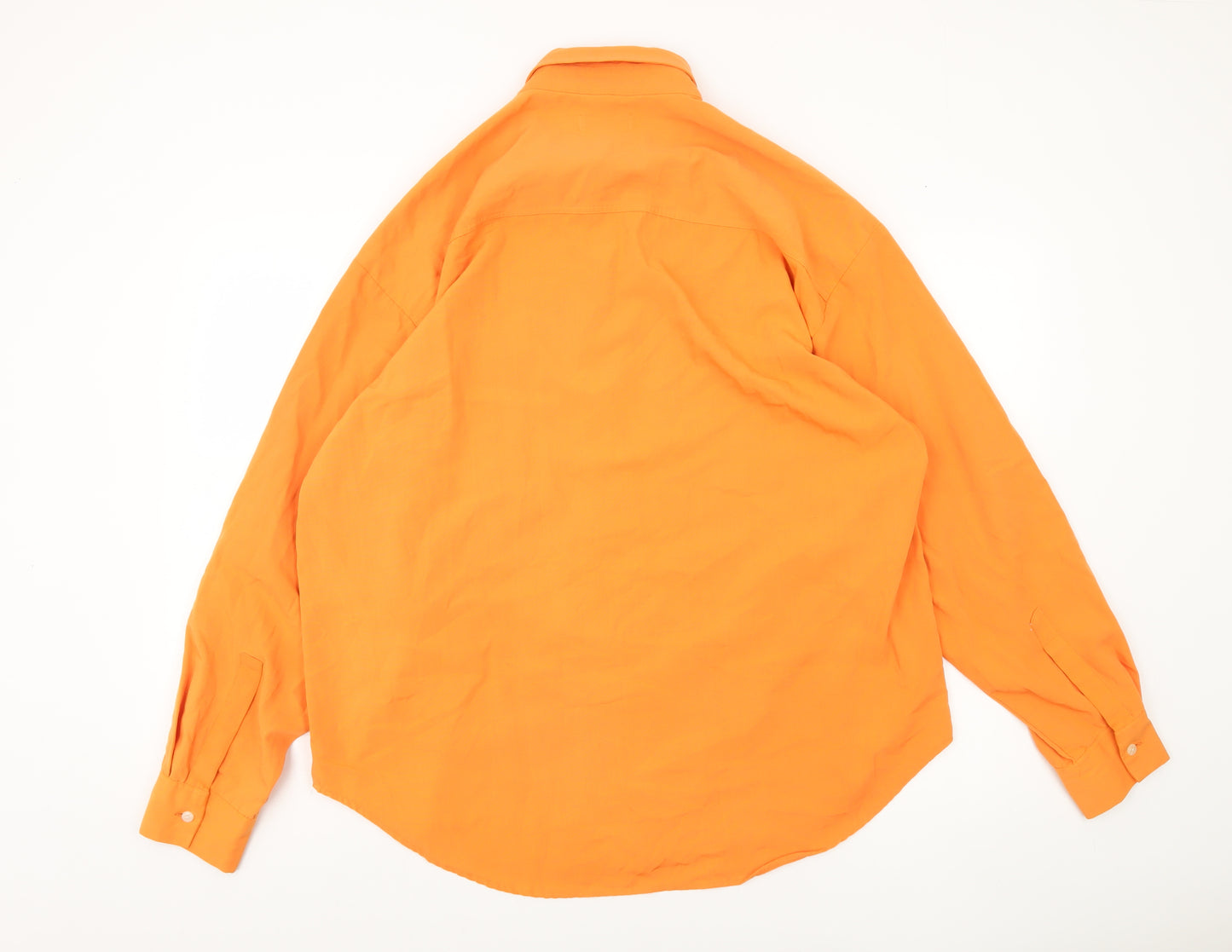 Rhodes England Men's Orange XL Button-Down Cotton Shirt