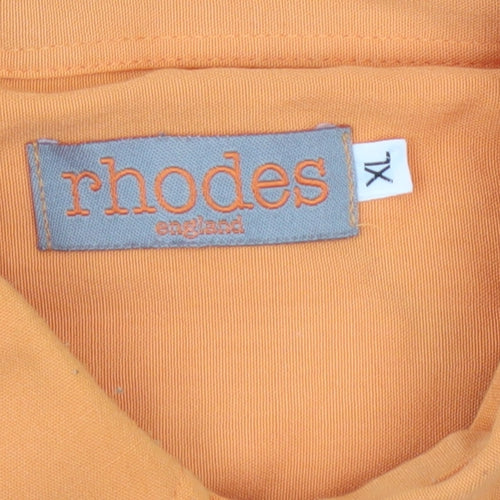 Rhodes England Men's Orange XL Button-Down Cotton Shirt