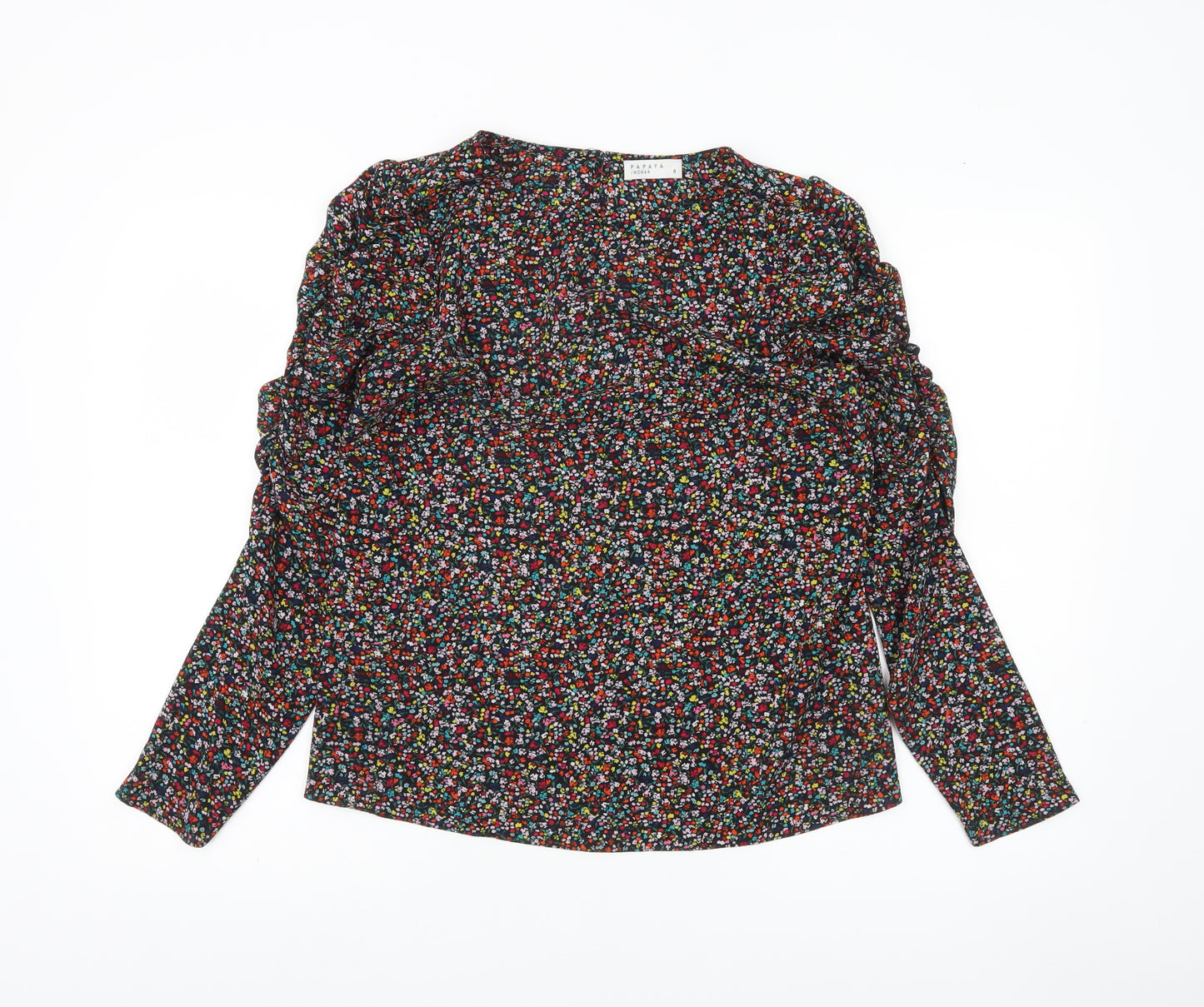Papaya Women’s Multicoloured Floral Blouse Size 8 Long Sleeve Tunic