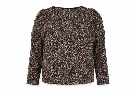 Front view of Papaya Women’s Multicoloured Floral Blouse, size UK 8, Long Sleeve Tunic
