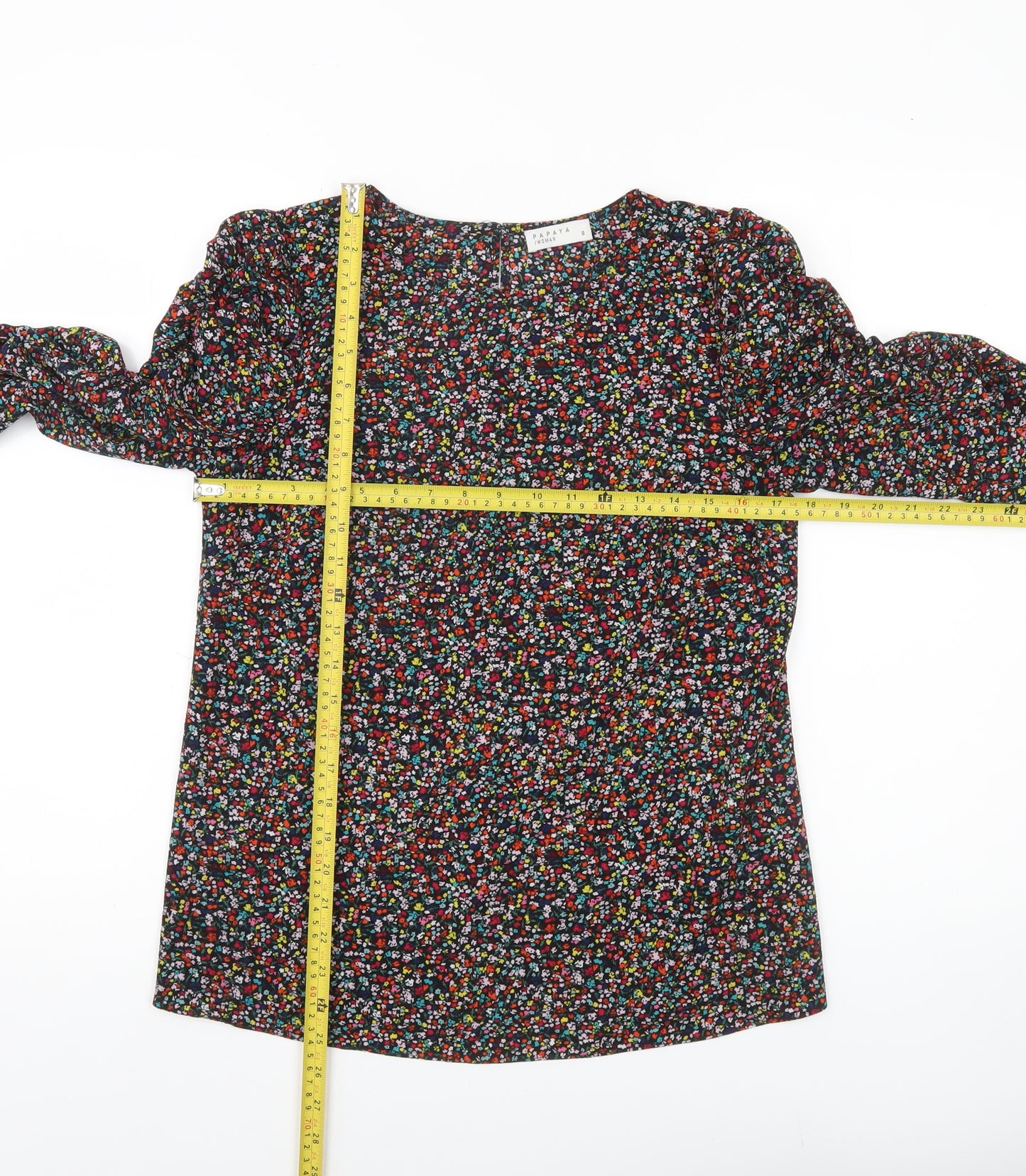 Papaya Women’s Multicoloured Floral Blouse Size 8 Long Sleeve Tunic