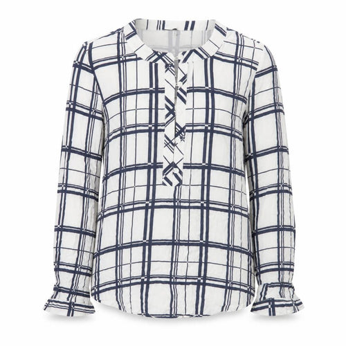 Atmosphere Women’s White Check Blouse UK 6 Long Sleeve Viscose