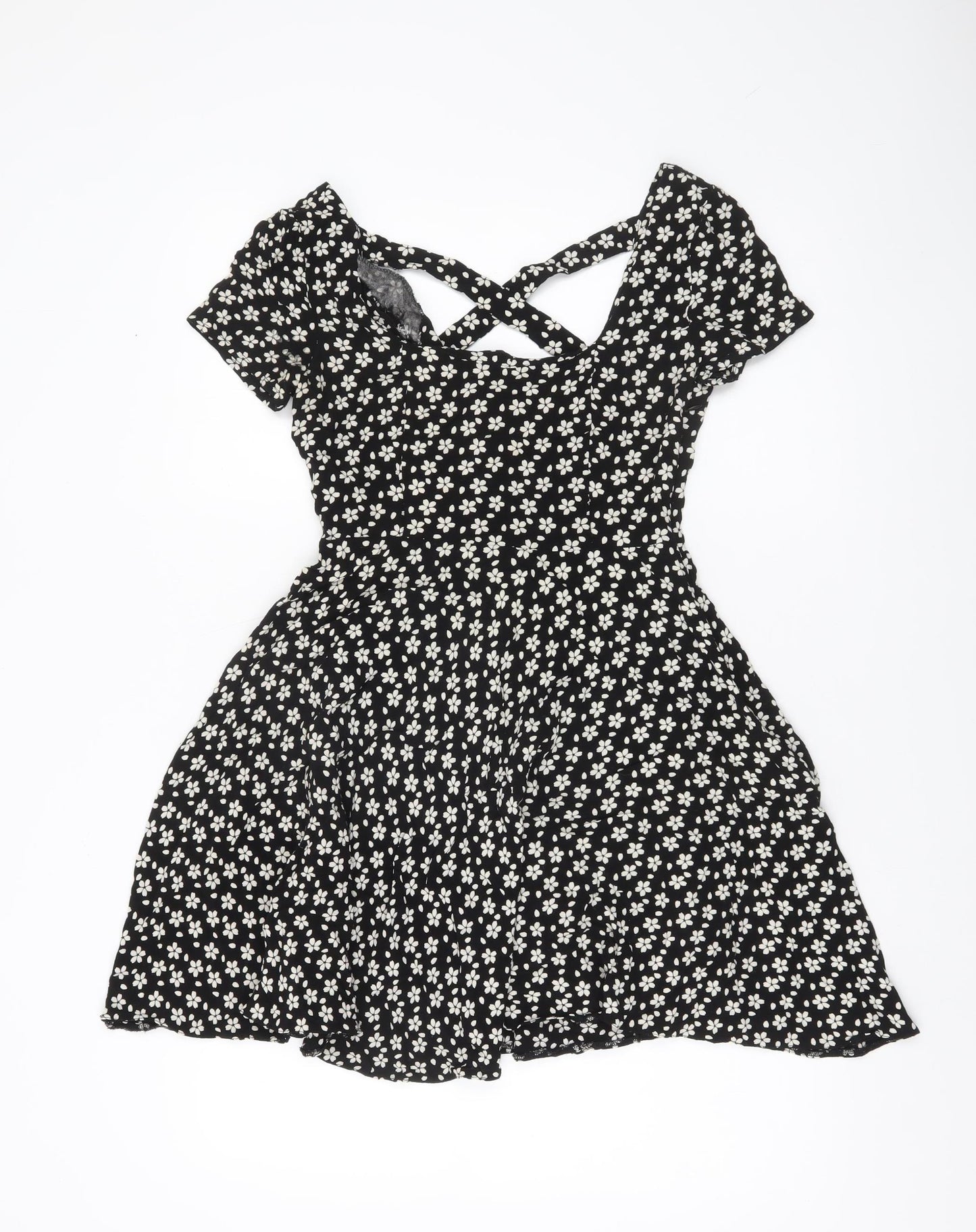 Cooperative Women’s Black Floral Skater Mini Dress XS