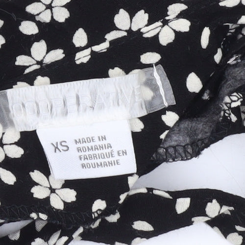 Cooperative Women’s Black Floral Skater Mini Dress XS