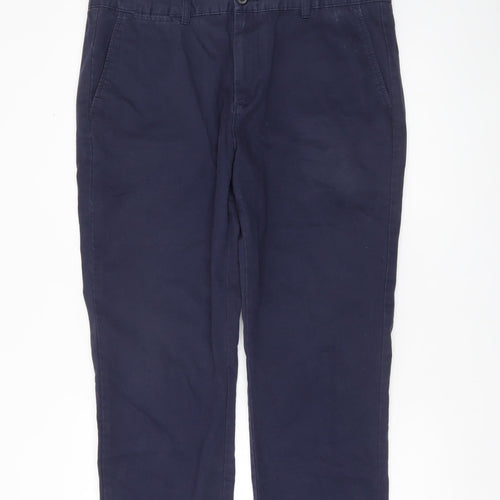 Tu Mens Blue Chino Trousers W36 L30 Straight Leg Cotton