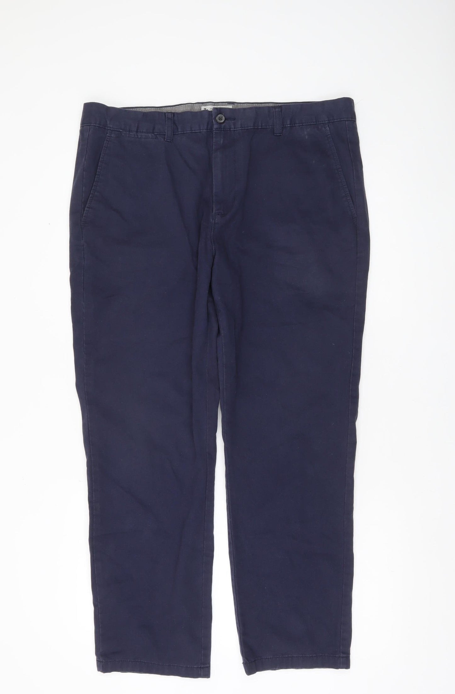 Tu Mens Blue Chino Trousers W36 L30 Straight Leg Cotton